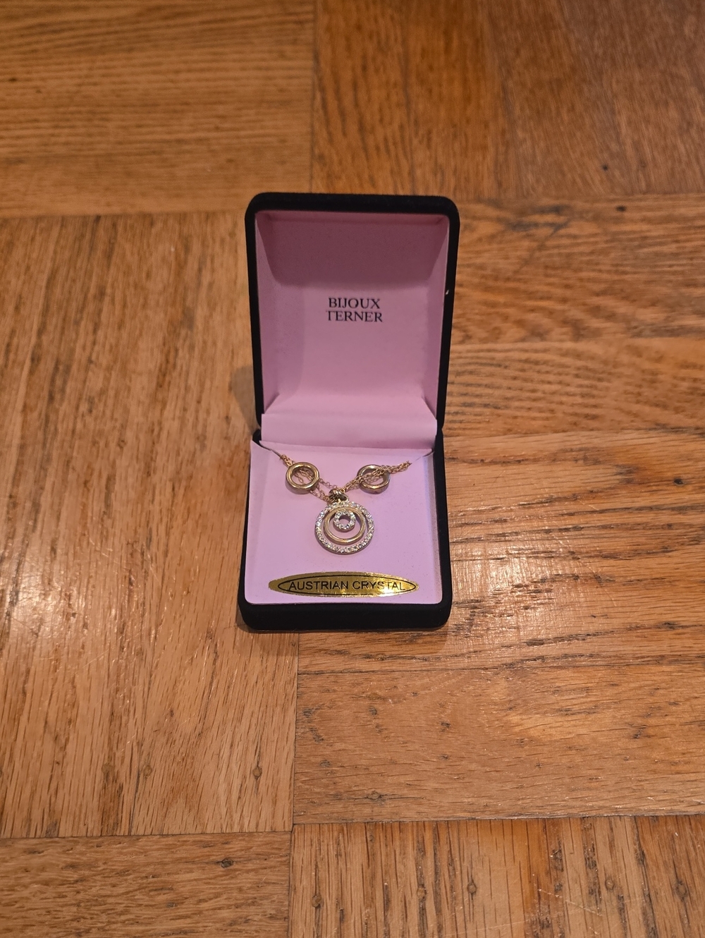 Bijoux Terner Gold Necklace with Pink Crystals
